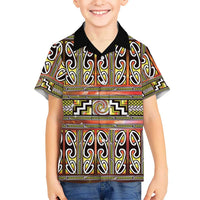 Maori Matariki Hawaiian Shirt Yellow Galaxy Aesthetic Koru Art