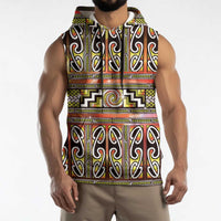 Maori Matariki Sleeveless Hoodie Yellow Galaxy Aesthetic Koru Art LT01 - Polynesian Pride