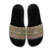 Maori Matariki Slide Sandals Yellow Galaxy Aesthetic Koru Art