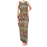 Maori Matariki Tank Maxi Dress Yellow Galaxy Aesthetic Koru Art