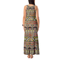 Maori Matariki Tank Maxi Dress Yellow Galaxy Aesthetic Koru Art