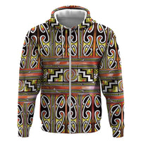 Maori Matariki Zip Hoodie Yellow Galaxy Aesthetic Koru Art