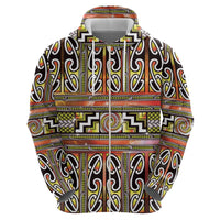 Maori Matariki Zip Hoodie Yellow Galaxy Aesthetic Koru Art
