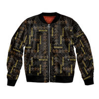 Hawaii Brown Plumeria Lei Black Bomber Jacket Frangipani Floral Heritage Art