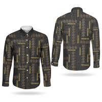 Hawaii Brown Plumeria Lei Black Couples Matching Mermaid Dress and Long Sleeve Button Shirt Frangipani Floral Heritage Art LT01 - Polynesian Pride