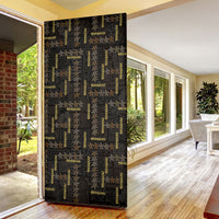 Hawaii Brown Plumeria Lei Black Door Cover Frangipani Floral Heritage Art