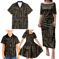 Hawaii Brown Plumeria Lei Black Family Matching Puletasi and Hawaiian Shirt Frangipani Floral Heritage Art LT01 - Polynesian Pride