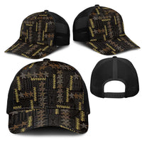 Hawaii Brown Plumeria Lei Black Mesh Trucker Cap Frangipani Floral Heritage Art