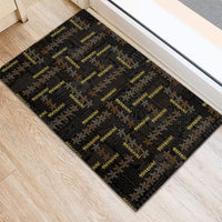 Hawaii Brown Plumeria Lei Black Rubber Doormat Frangipani Floral Heritage Art