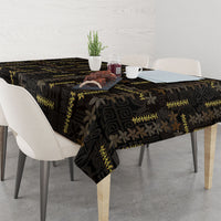 Hawaii Brown Plumeria Lei Black Tablecloth Frangipani Floral Heritage Art