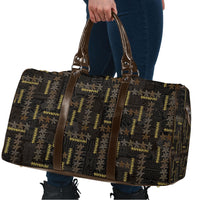 Hawaii Brown Plumeria Lei Black Travel Bag Frangipani Floral Heritage Art