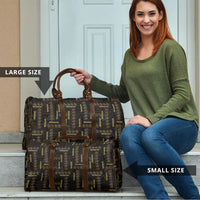 Hawaii Brown Plumeria Lei Black Travel Bag Frangipani Floral Heritage Art