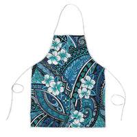 Polynesian Hibiscus Tropical Blue Floral Apron Tribal Pattern - Polynesian Pride