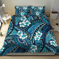 Polynesian Hibiscus Tropical Blue Floral Bedding Set Tribal Pattern - Polynesian Pride
