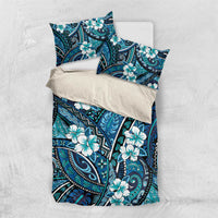 Polynesian Hibiscus Tropical Blue Floral Bedding Set Tribal Pattern - Polynesian Pride