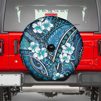 Polynesian Hibiscus Tropical Blue Floral Spare Tire Cover Tribal Pattern LT01 - Polynesian Pride
