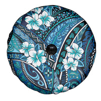Polynesian Hibiscus Tropical Blue Floral Spare Tire Cover Tribal Pattern LT01 - Polynesian Pride