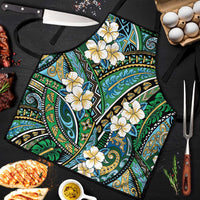 Polynesian Hibiscus Tropical Green Floral Apron Tribal Pattern - Polynesian Pride