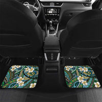 Polynesian Hibiscus Tropical Green Floral Car Mats Tribal Pattern - Polynesian Pride