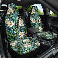 Polynesian Hibiscus Tropical Green Floral Car Seat Cover Tribal Pattern LT01 One Size Green - Polynesian Pride