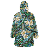 Polynesian Hibiscus Tropical Green Floral Wearable Blanket Hoodie Tribal Pattern LT01 - Polynesian Pride