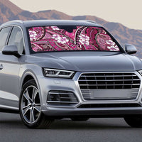 Polynesian Hibiscus Tropical Pink Floral Auto Sun Shade Tribal Pattern - Polynesian Pride