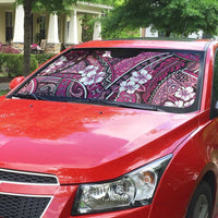 Polynesian Hibiscus Tropical Pink Floral Auto Sun Shade Tribal Pattern - Polynesian Pride