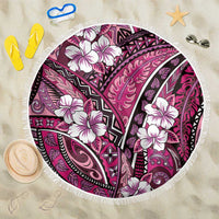 Polynesian Hibiscus Tropical Pink Floral Beach Blanket Tribal Pattern - Polynesian Pride