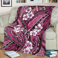 Polynesian Hibiscus Tropical Pink Floral Blanket Tribal Pattern LT01 - Polynesian Pride