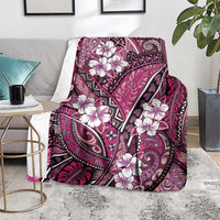 Polynesian Hibiscus Tropical Pink Floral Blanket Tribal Pattern LT01 - Polynesian Pride