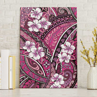 Polynesian Hibiscus Tropical Pink Floral Canvas Wall Art Tribal Pattern - Polynesian Pride
