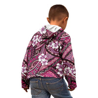 Polynesian Hibiscus Tropical Pink Floral Kid Hoodie Tribal Pattern - Polynesian Pride