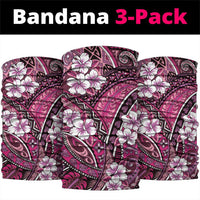 Polynesian Hibiscus Tropical Pink Floral Neck Gaiter Tribal Pattern - Polynesian Pride