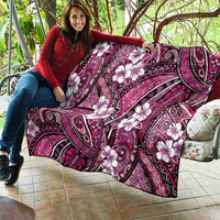 Polynesian Hibiscus Tropical Pink Floral Quilt Tribal Pattern - Polynesian Pride