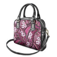 Polynesian Hibiscus Tropical Pink Floral Shoulder Handbag Tribal Pattern - Polynesian Pride