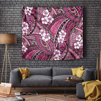 Polynesian Hibiscus Tropical Pink Floral Tapestry Tribal Pattern - Polynesian Pride