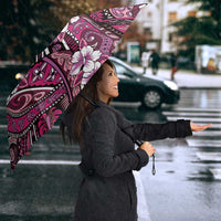 Polynesian Hibiscus Tropical Pink Floral Umbrella Tribal Pattern - Polynesian Pride
