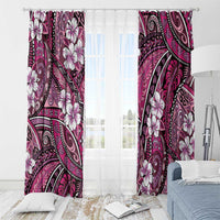 Polynesian Hibiscus Tropical Pink Floral Window Curtain Tribal Pattern - Polynesian Pride