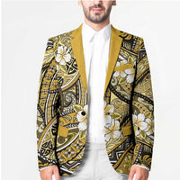Polynesian Hibiscus Tropical Yellow Floral Blazer Tribal Pattern - Polynesian Pride