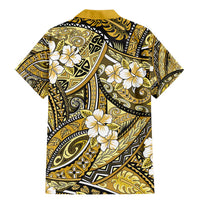 Polynesian Hibiscus Tropical Yellow Floral Family Matching Mermaid Dress and Hawaiian Shirt Tribal Pattern - Polynesian Pride