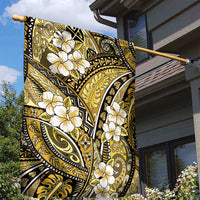 Polynesian Hibiscus Tropical Yellow Floral Garden Flag Tribal Pattern - Polynesian Pride
