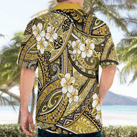 Polynesian Hibiscus Tropical Yellow Floral Hawaiian Shirt Tribal Pattern - Polynesian Pride