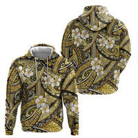 Polynesian Hibiscus Tropical Yellow Floral Hoodie Tribal Pattern - Polynesian Pride