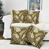 Polynesian Hibiscus Tropical Yellow Floral Pillow Cover Tribal Pattern - Polynesian Pride