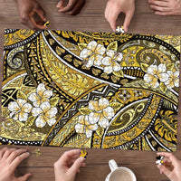 Polynesian Hibiscus Tropical Yellow Floral Puzzle Tribal Pattern - Polynesian Pride