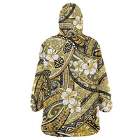 Polynesian Hibiscus Tropical Yellow Floral Wearable Blanket Hoodie Tribal Pattern LT01 - Polynesian Pride