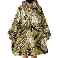 Polynesian Hibiscus Tropical Yellow Floral Wearable Blanket Hoodie Tribal Pattern LT01 - Polynesian Pride