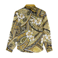 Polynesian Hibiscus Tropical Yellow Floral Women Casual Shirt Tribal Pattern - Polynesian Pride