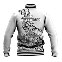 New Zealand Silver Fern Rugby Baseball Jacket Aotearoa Kiwi Maori White Version LT01 - Polynesian Pride