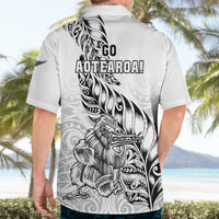 New Zealand Silver Fern Rugby Hawaiian Shirt Aotearoa Kiwi Maori White Version LT01 - Polynesian Pride